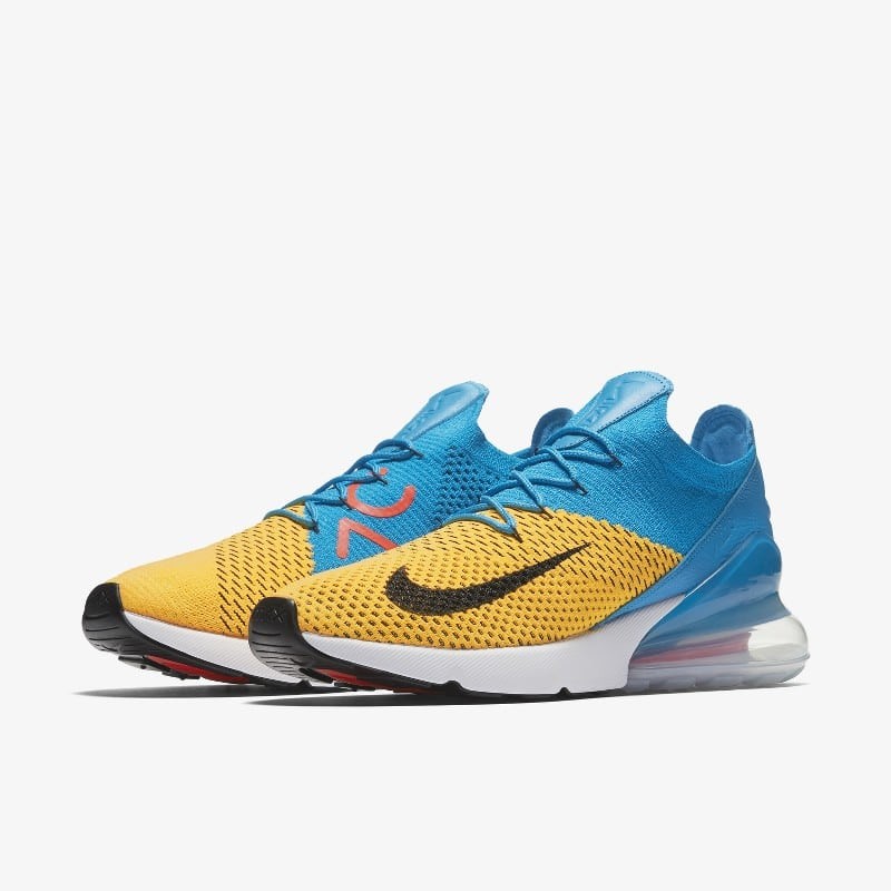 Nike Air Max 270 Flyknit Yellow Blue AO1023 800 Grailify